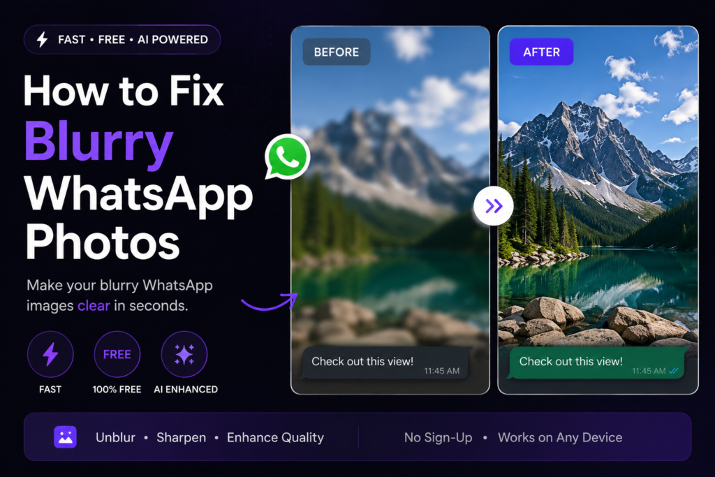 Fix whatsapp blurry image using imagesharpen ai